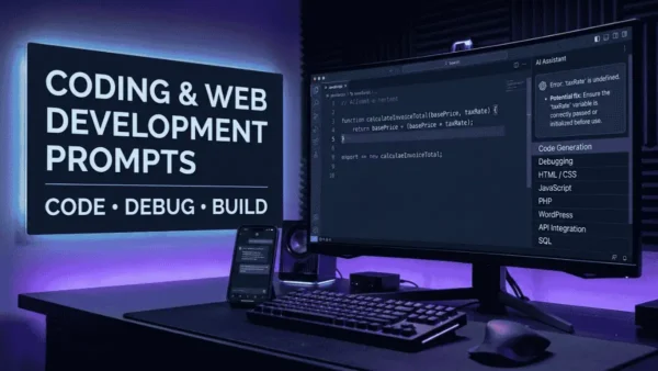 Coding और Web Development Prompts से code generation और debugging