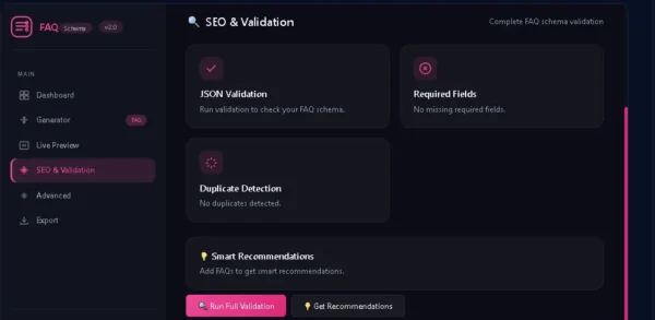 FAQ Schema Generator में JSON-LD validation और duplicate FAQ detection