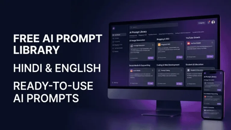 Free AI Prompt Library in Hindi और English के ready-to-use AI prompts