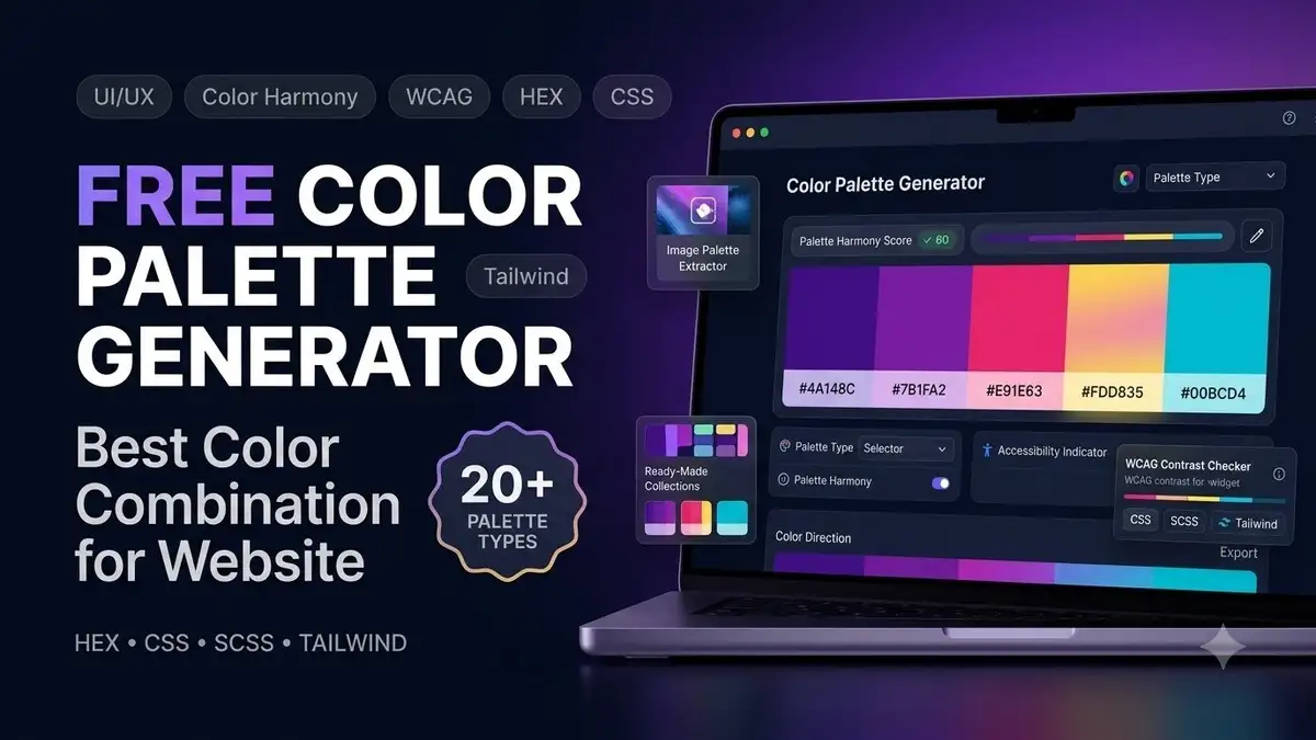 Free Color Palette Generator Online से website के लिए best color combination बनाएं