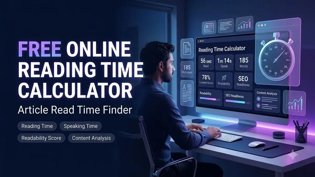 Free Online Reading Time Calculator Tool for bloggers and article reading time analysis
