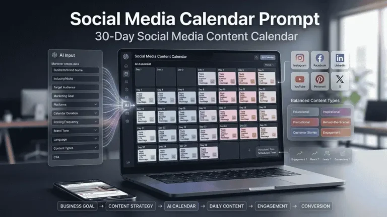 Social Media Calendar Prompt से AI Content Calendar बनाएं
