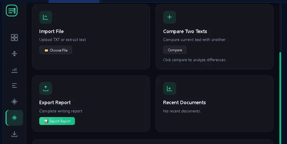 Word Counter Tool के Advanced Import और Text Comparison Tools