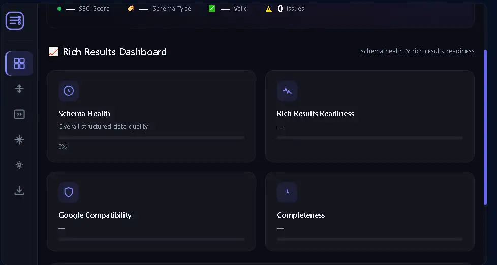 XML Sitemap Generator का SEO और Rich Results Dashboard