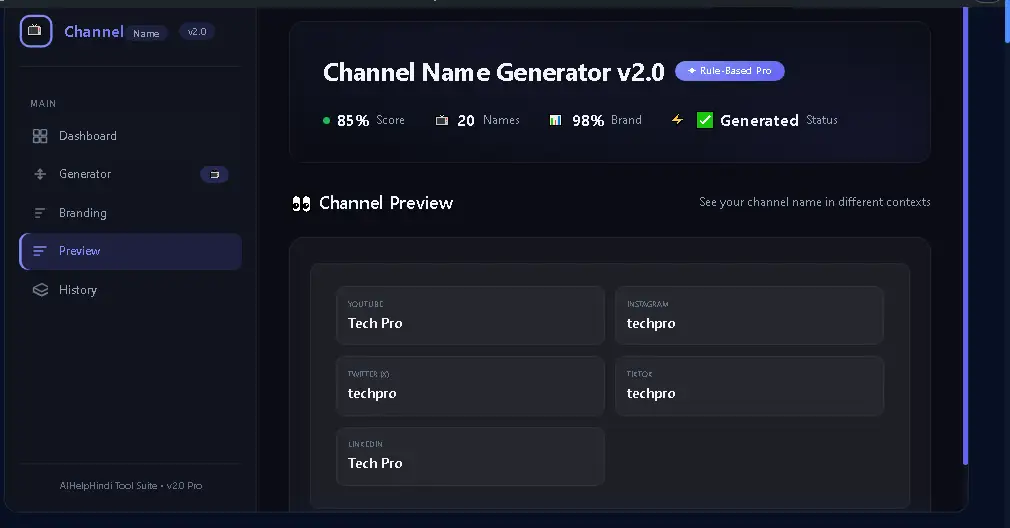 youtube channel name social media handle preview