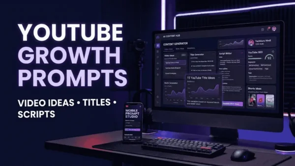 YouTube Growth Prompts से video ideas, titles और scripts बनाना