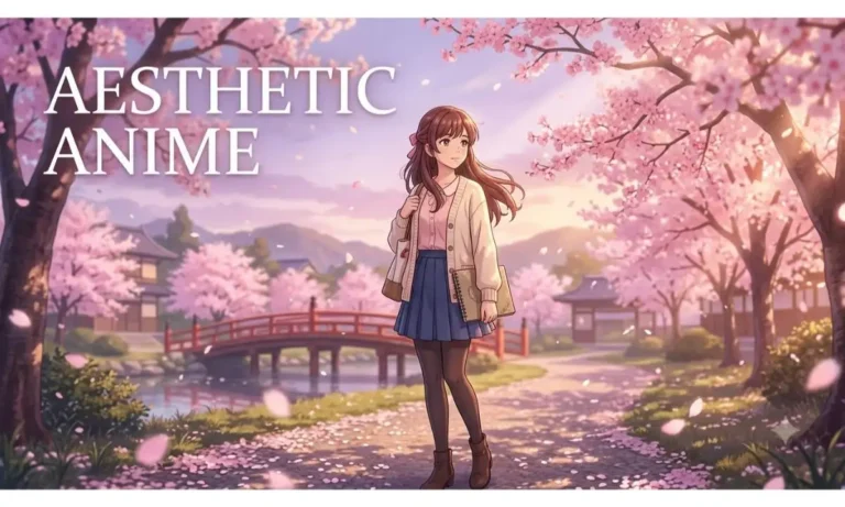 Aesthetic anime style illustration with cinematic lighting and dreamy atmosphere