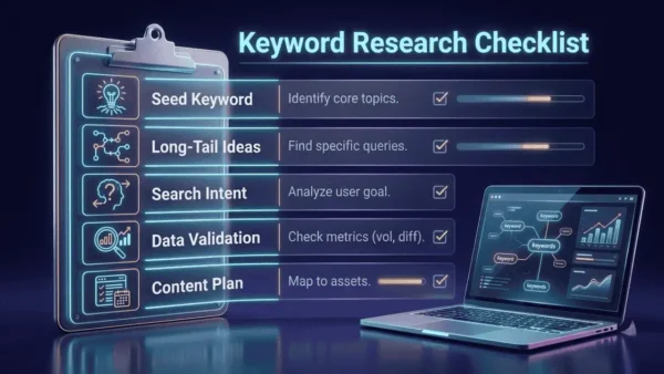 keyword research के लिए step-by-step SEO checklist