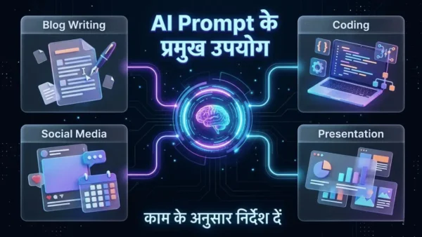 ब्लॉग लेखन, कोडिंग, सोशल मीडिया और प्रेजेंटेशन के लिए AI Prompt के उदाहरण