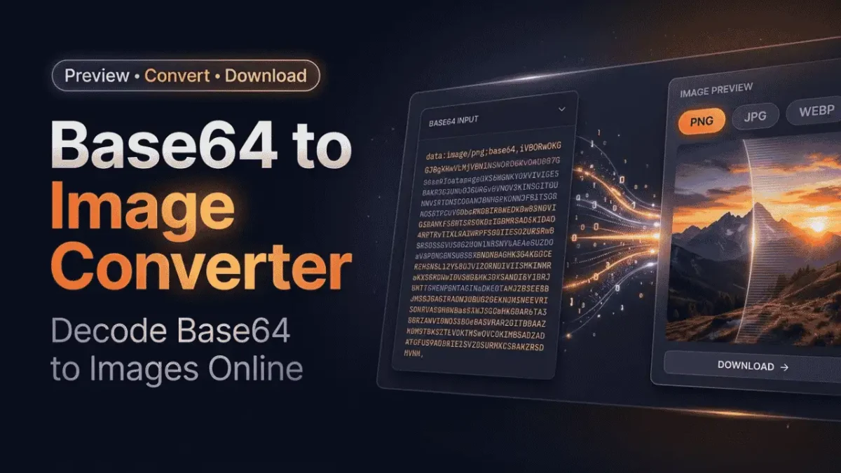 Base64 to Image Converter से encoded Base64 data को image में decode करने का visual