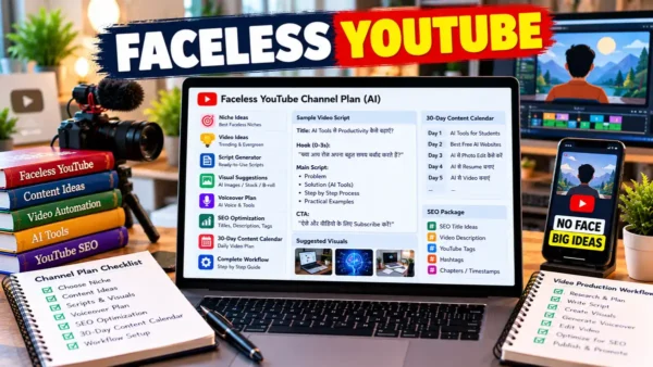 Faceless YouTube Prompt: बिना चेहरा दिखाए YouTube Channel का पूरा Plan बनाएं