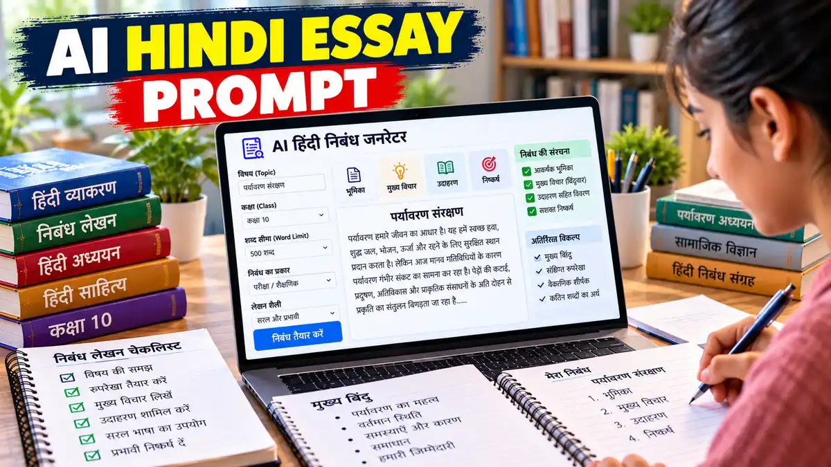 Hindi Essay Prompt: AI से बेहतरीन हिंदी निबंध लिखने का तरीका