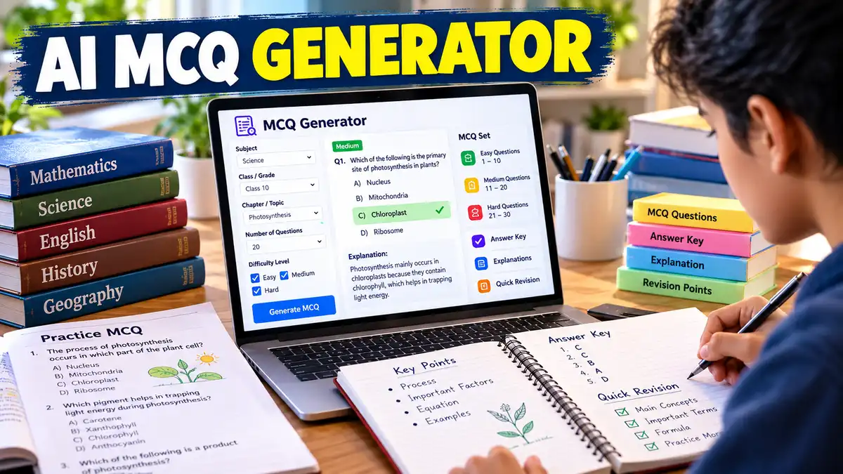 MCQ Generator Prompt: AI से MCQ Questions और Answer Key बनाएं