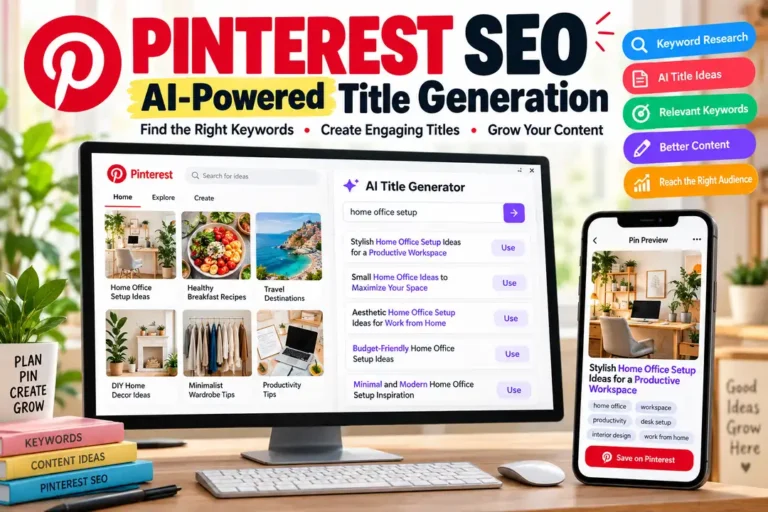 AI Pinterest Pin Title Prompt for SEO-friendly titles, blog traffic and affiliate marketing