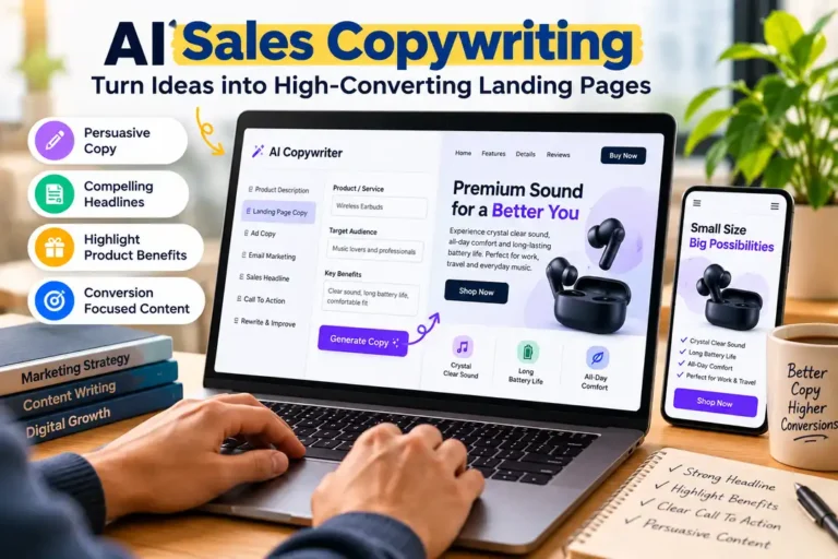 AI Sales Copy Prompt for persuasive product descriptions, landing pages and conversion-focused sales content