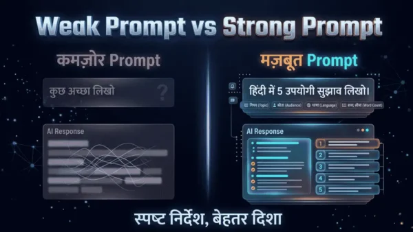 कमजोर और प्रभावी AI Prompt के बीच अंतर का उदाहरण