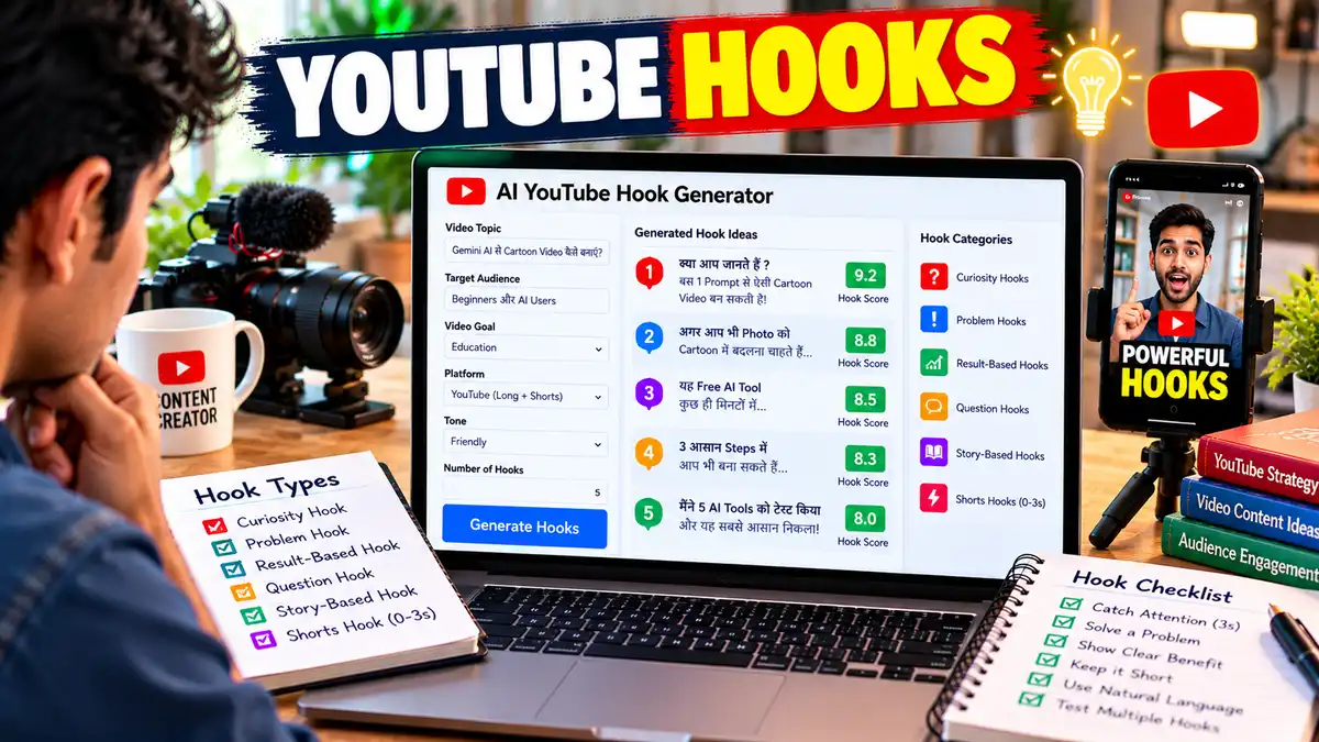 Hook Generator for YouTube: AI से Powerful Video Hooks बनाएं